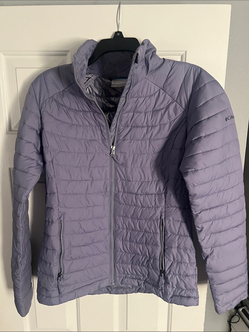Columbia Women's Purple Winter Hooded Packable Puffer Jacket